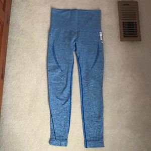 High waisted blue seamless gymshark leggings